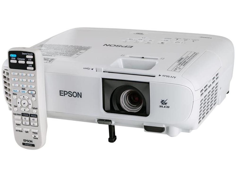 Projetor Epson PowerLite E20 XGA Portátil 3400 Lumens 3LCD HDMI Branco
