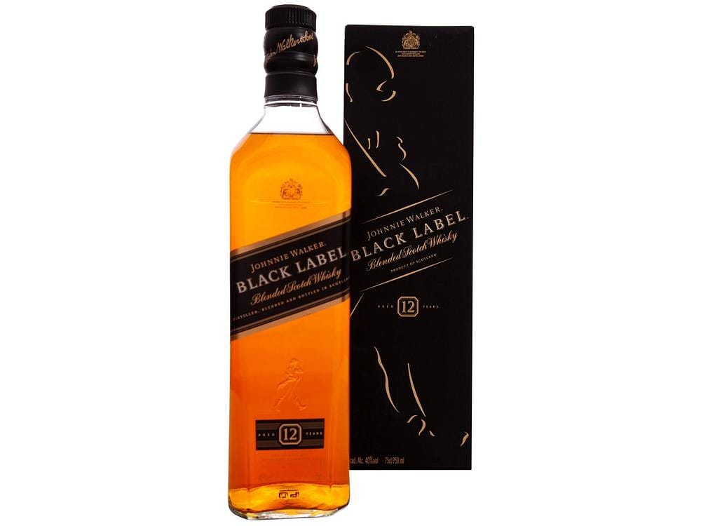 Whisky Johnnie Walker Escocês Black Label 12 anos Blended 750ml
