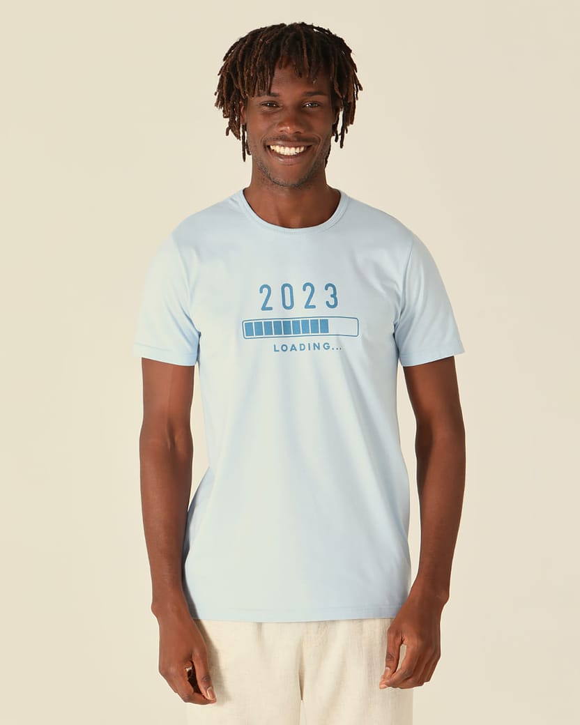 Camiseta Unissex 2023 Loading Em Algodão