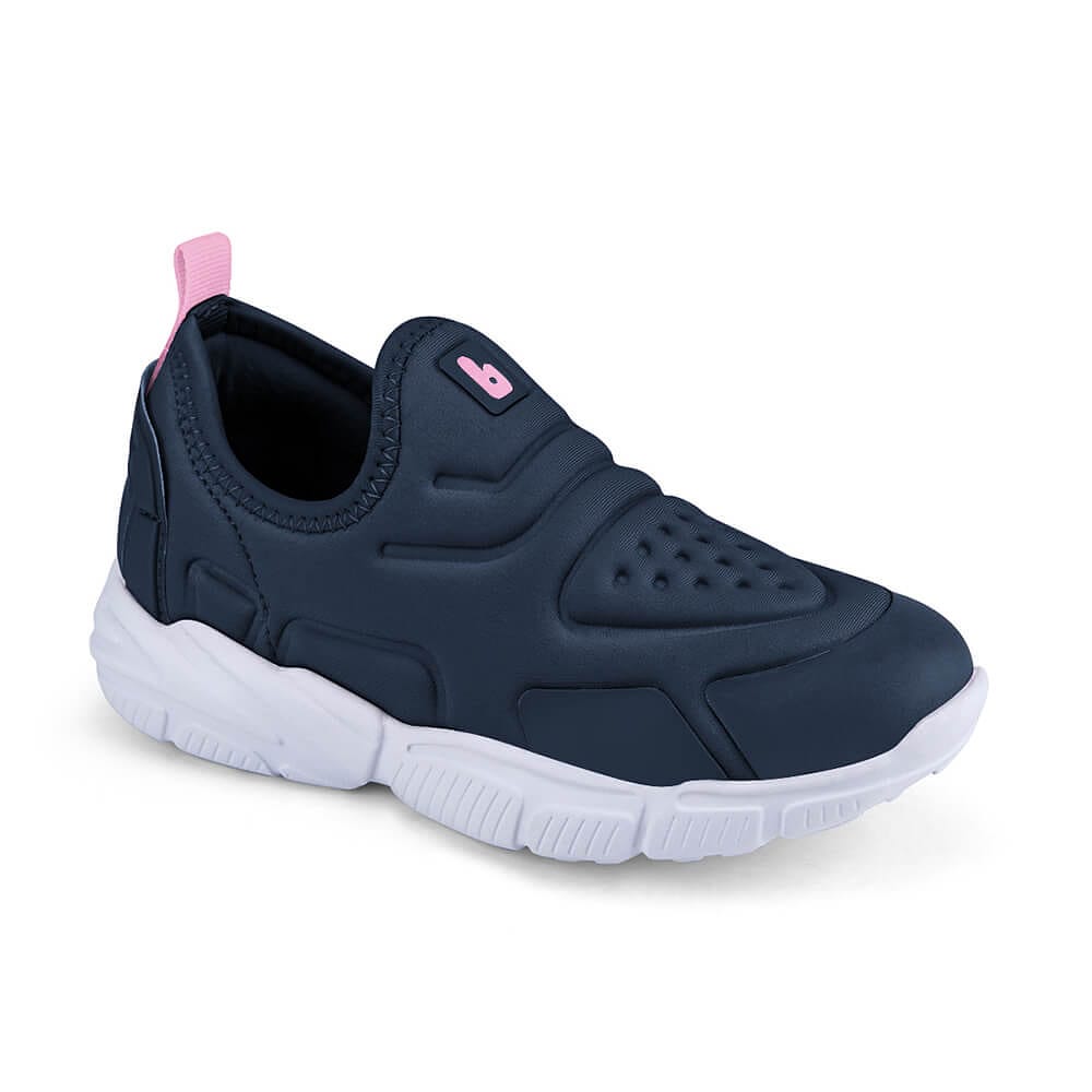 Tênis Infantil Feminino Azul Naval com Rosa Bibi Ever