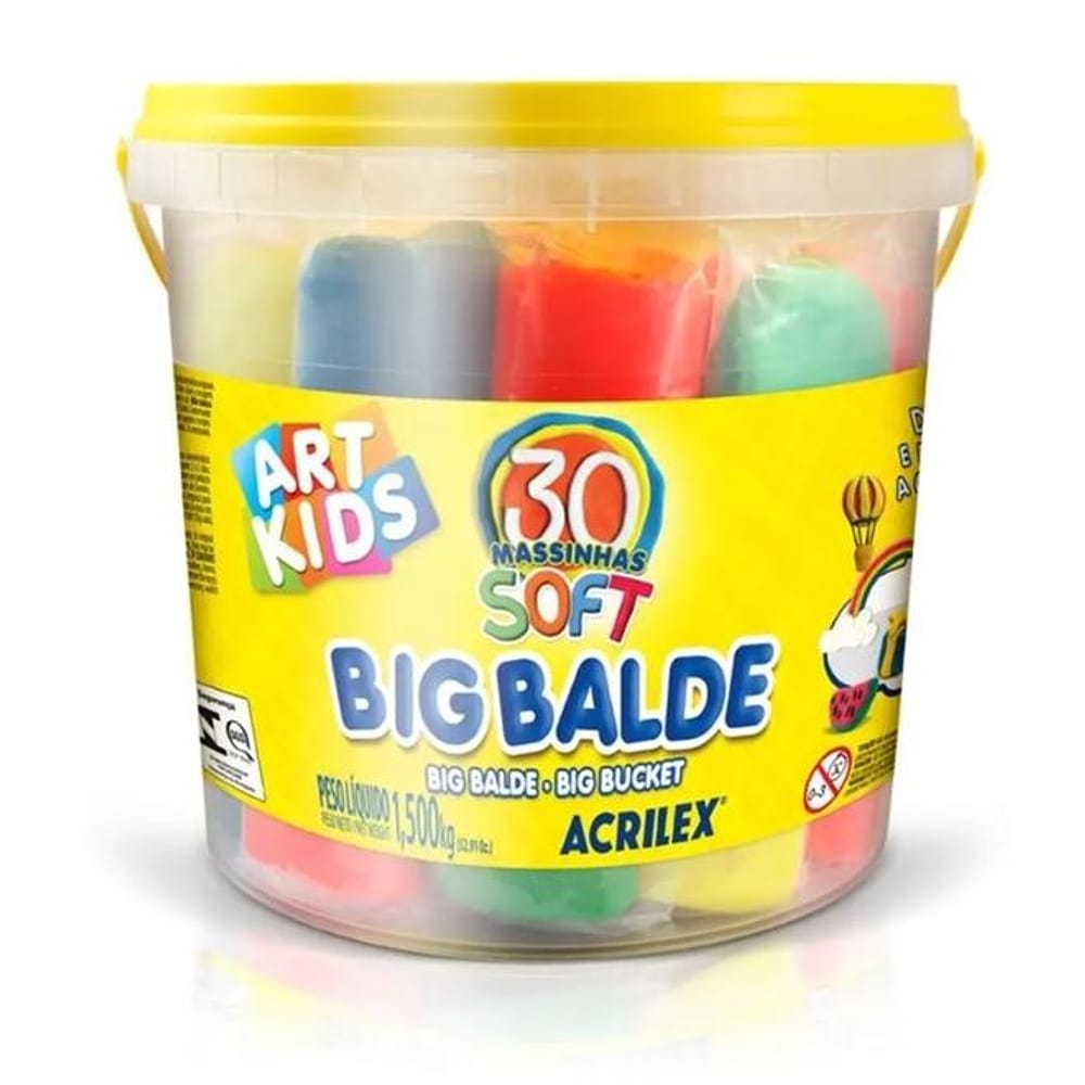 Big Balde Massinha Soft 1,5 Kg | Acrilex | JC Kids