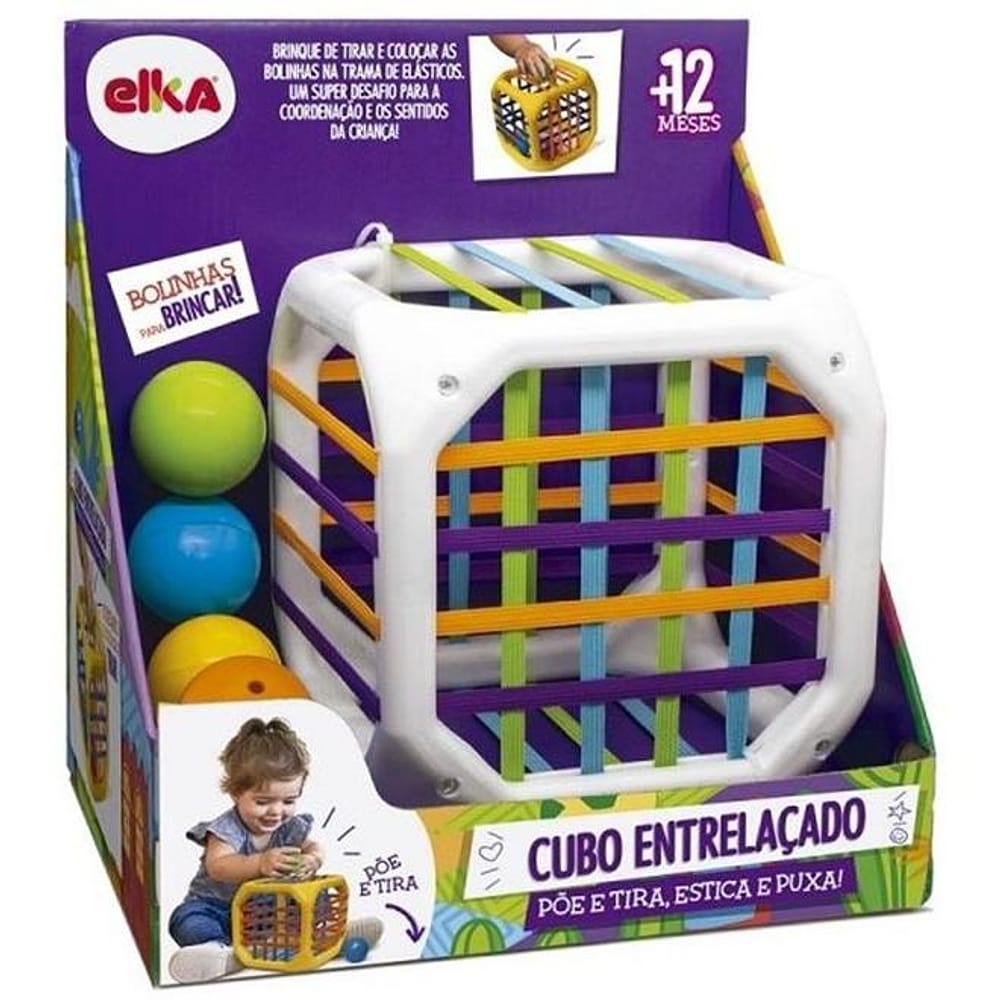 Brinquedo Infantil Educativo Cubo Entrelaçado - Elka