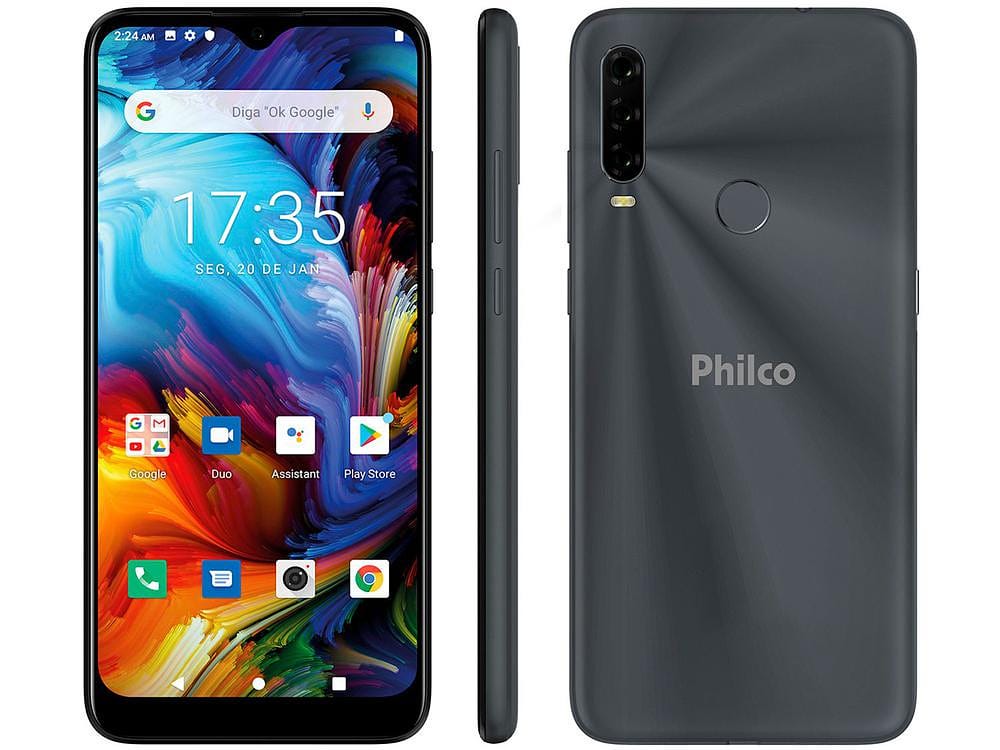 Smartphone Philco HIT P10 128GB Space Grey 4G Octa-Core 4GB Tela 6,2” Câm. Tripla + Selfie 8MP