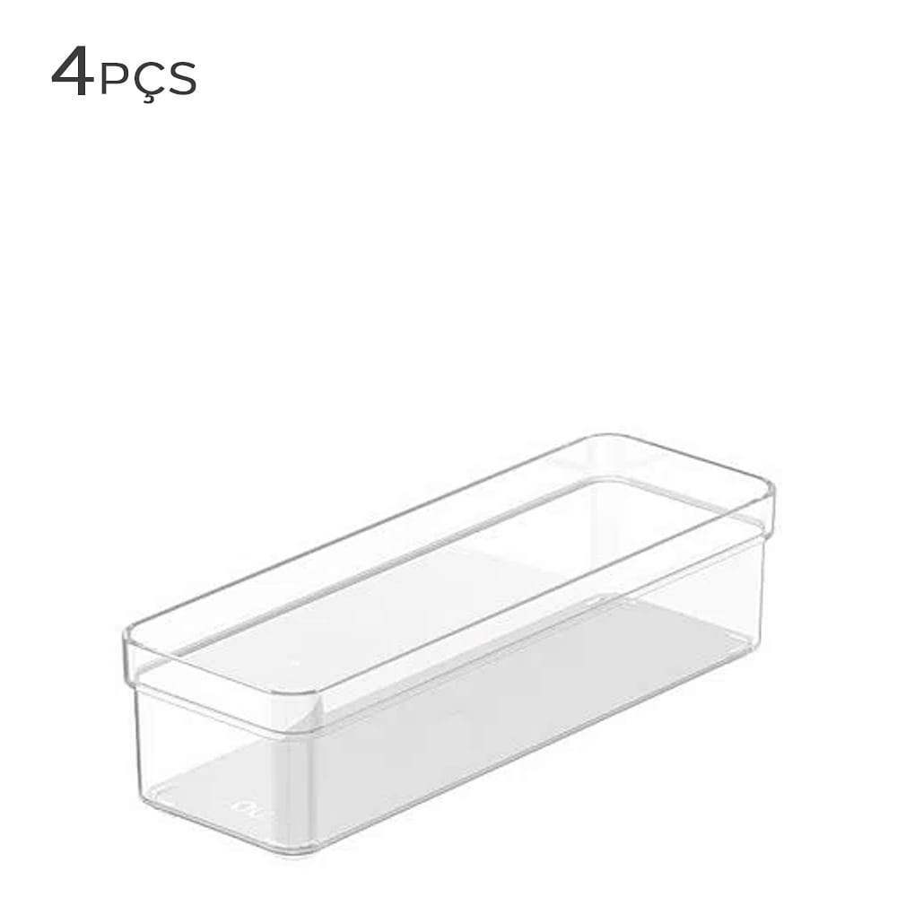 Organizador de Gaveta Clear OU Natural 30X7,5X5,6CM 4PÇS