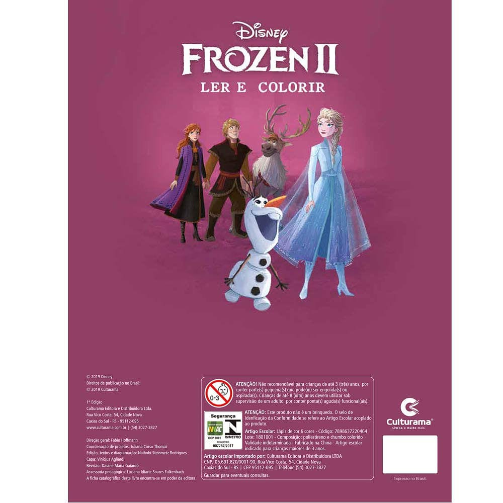 Livro Infantil - Disney - Frozen 2 - Ler e Colorir - Culturama