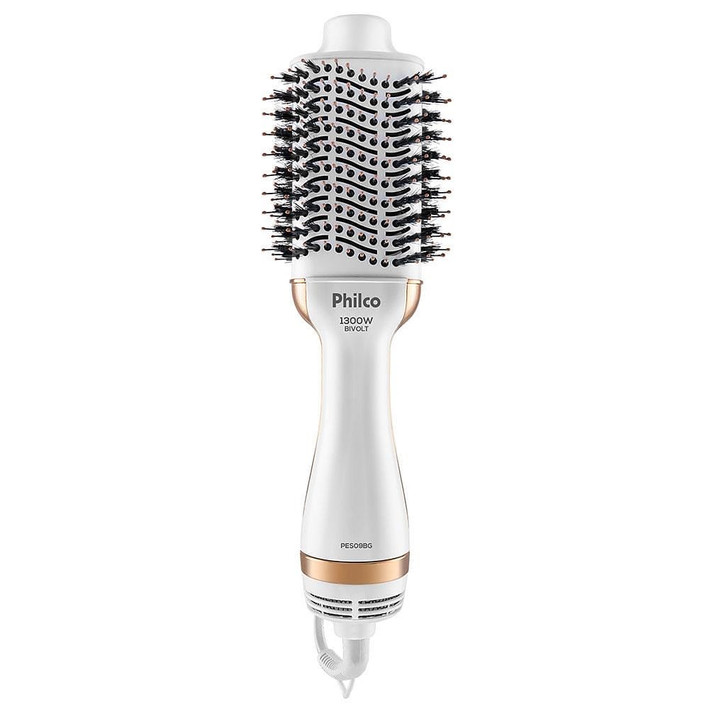 Escova Secadora Philco PES09BG Bivolt 1300w - Branco e Dourado