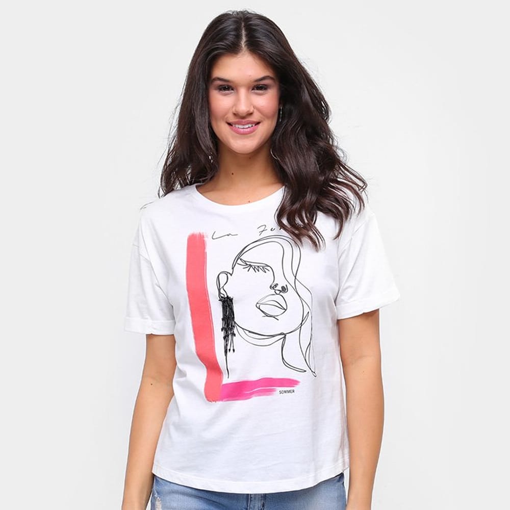 Camiseta Sommer Básica La Femme Feminina