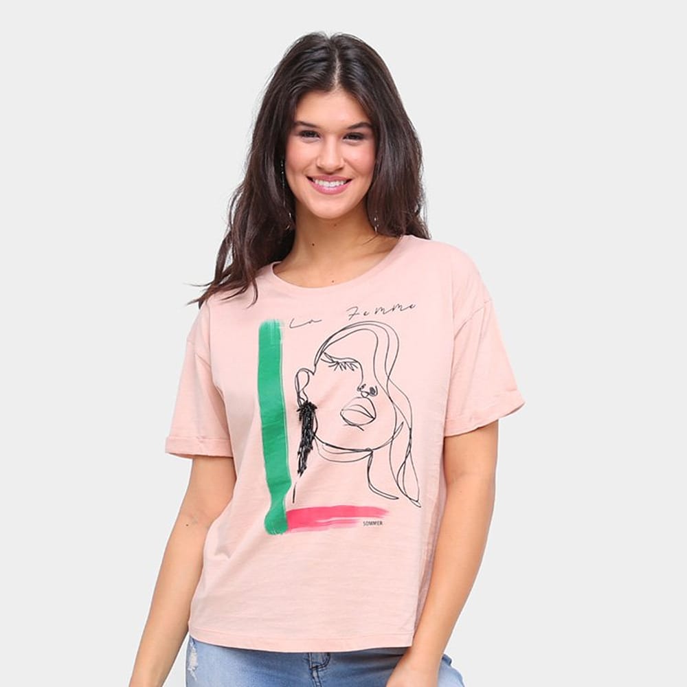Camiseta Sommer Básica La Femme Feminina