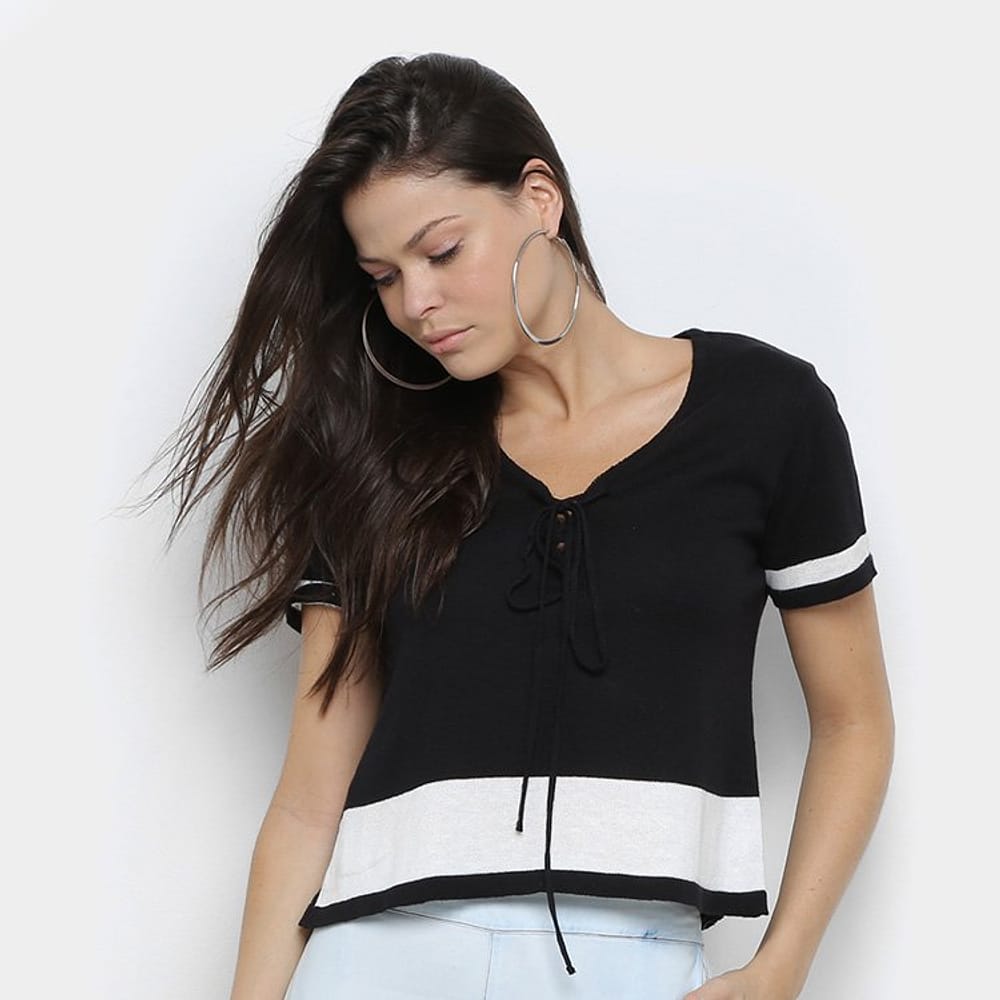 Blusa Enna Decote V Amarração Feminina