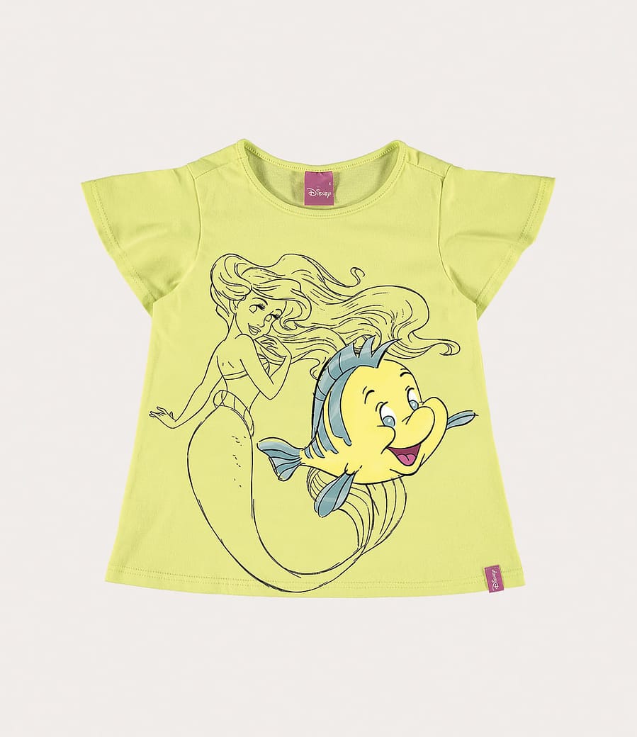 Blusa Infantil Menina A Pequena Sereia Princesas Disney® Meia Malha Malwee Kids