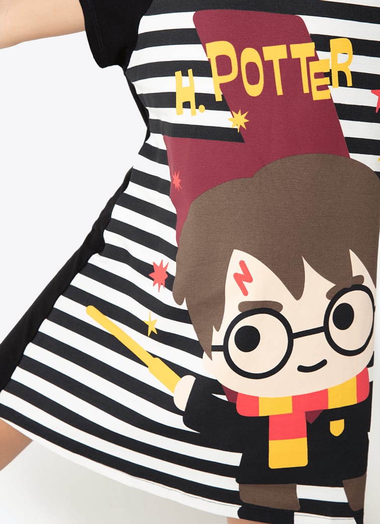 Camisola Manga Curta Infantil Viscolycra Harry Potter