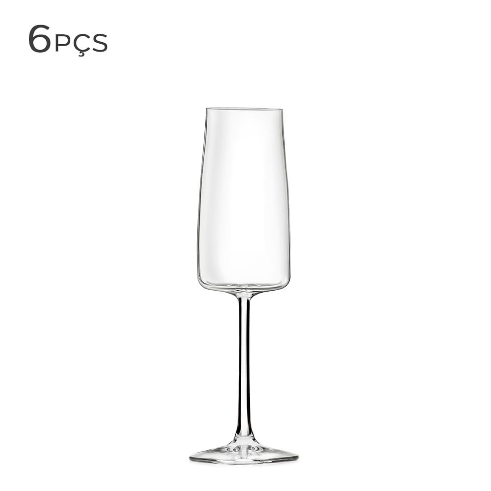 Taça de Vidro Ecológico Cristalino para Champagne RCR Essential 300ML 6PÇS