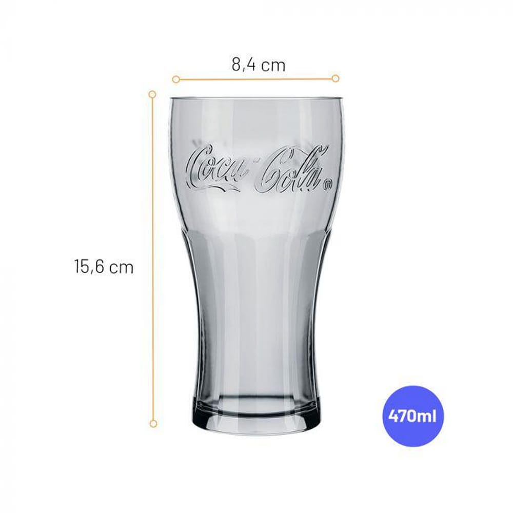 Kit 2 Copos Contour Coca Cola Cristal 470 ml