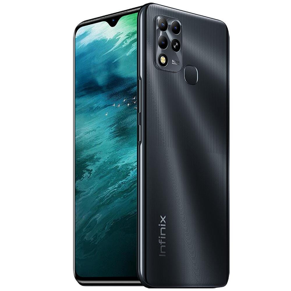 Smartphone Infinix Hot 11 Preto 128GB, 4GB RAM, Câmera Tripla até 50 MP, Bateria de 6000 mAh,Tela 6,82” de 90 Hz HD , Dual Chip