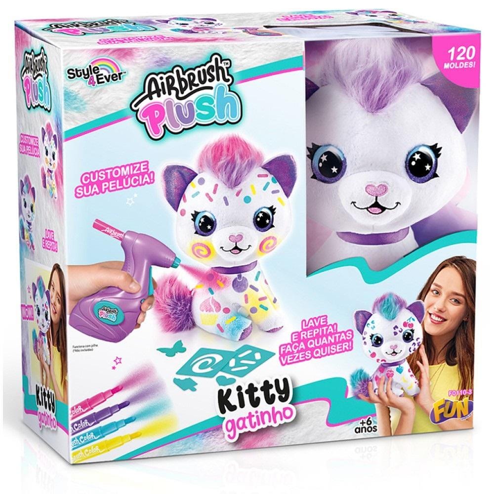 Pelúcia Airbrush Kitty Gatinho Para Pintar - Fun