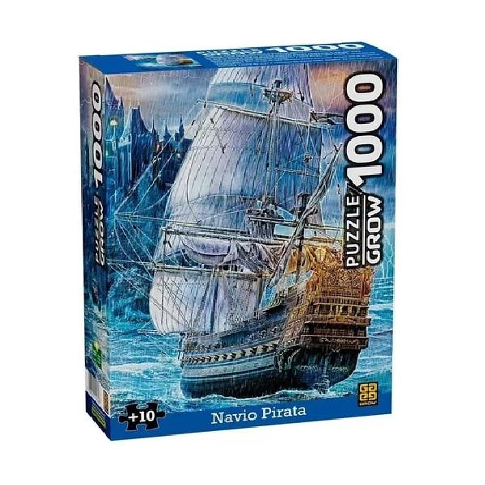 Puzzle 1000 peças - Navio Pirata - Grow