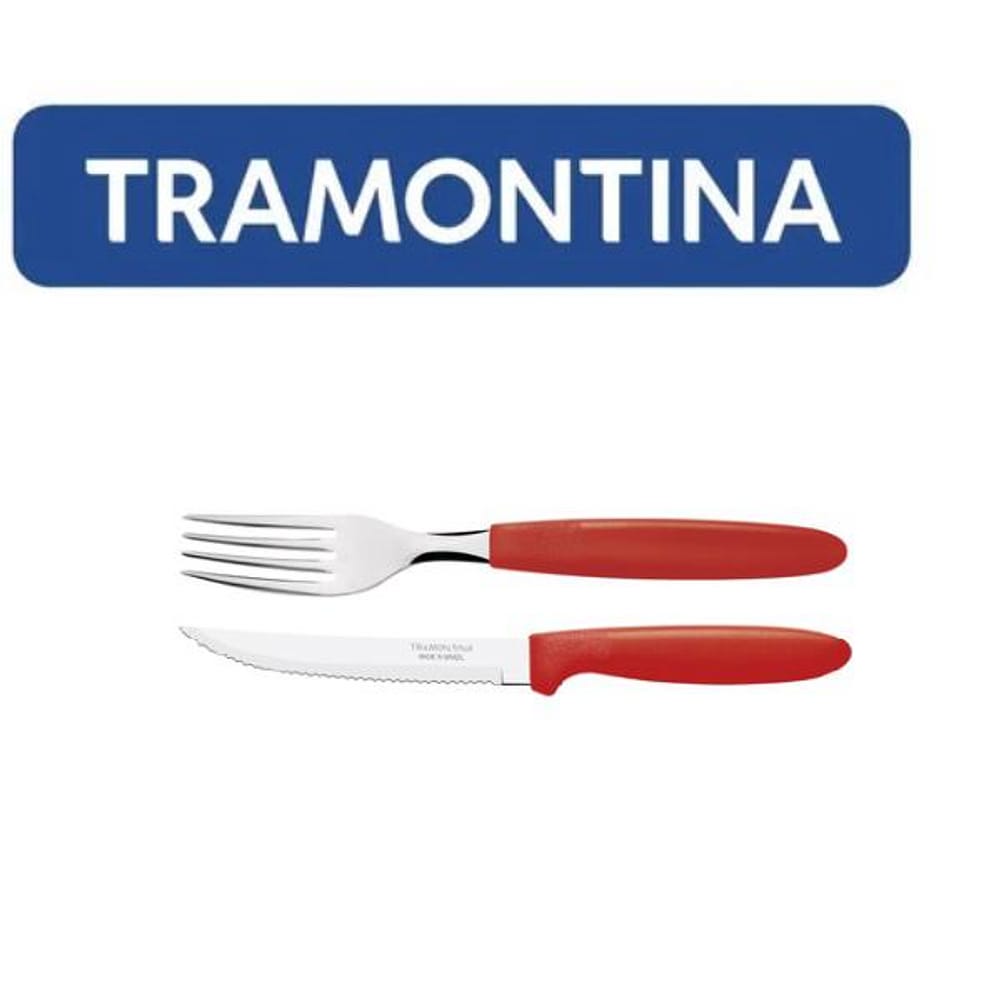 Kit Restaurante 24 Talheres Tramontina Ipanema Vermelho