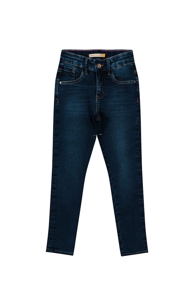 Calça Menina Skinny Cintura Média Jeans Com Elastano Carinhoso