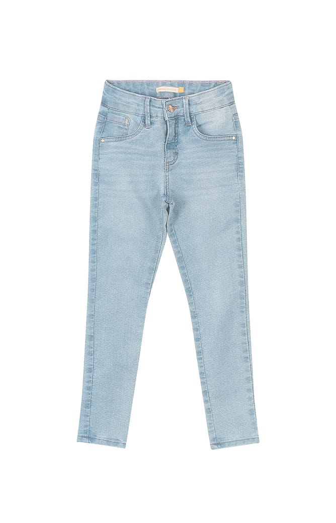 Calça Menina Skinny Cintura Média Jeans Com Elastano Carinhoso