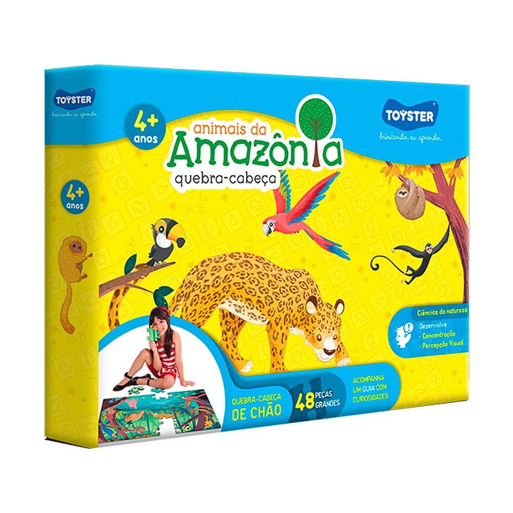 Quebra-cabeça - Animais da Amazônia - 48 peças - Toyster