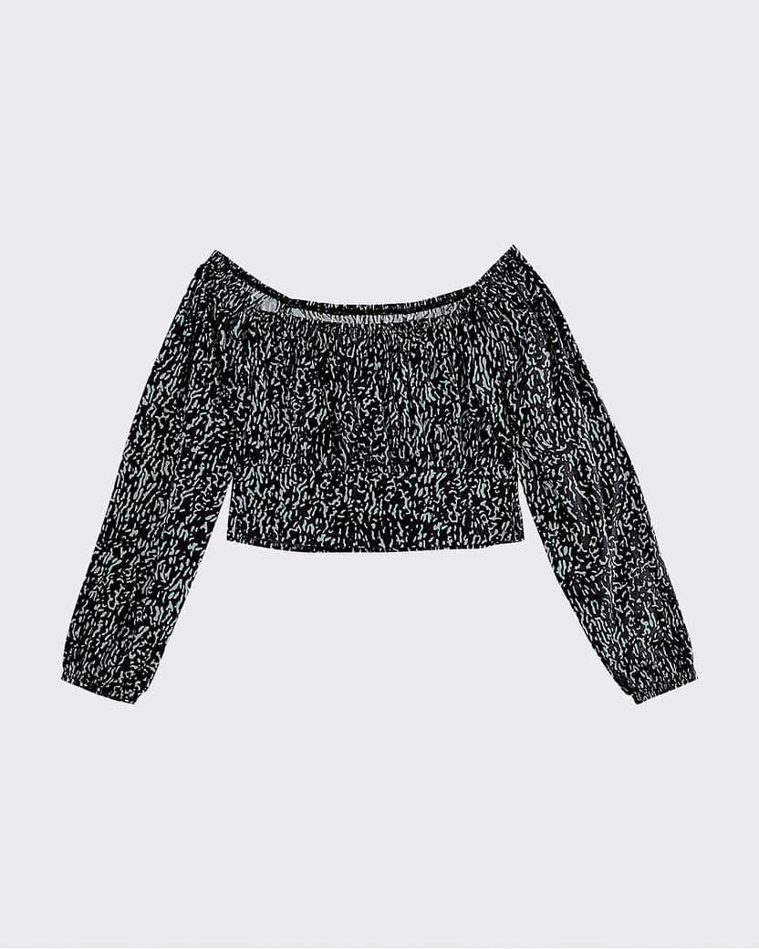 Blusa Cropped Feminina Decote Ombro A Ombro Em Viscose