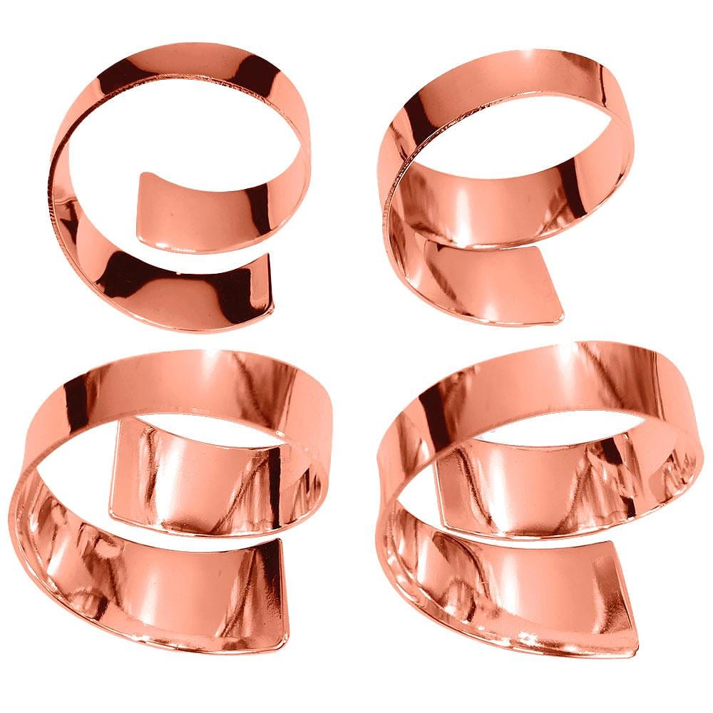 Conjunto de Argolas para Guardanapo Haus Concept Mirazur Rosa Gold – 4 Peças