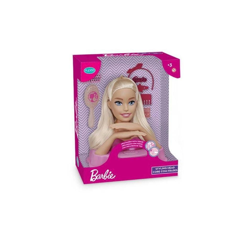 Barbie Busto Styling Head Core com 12 Frases - Pupee