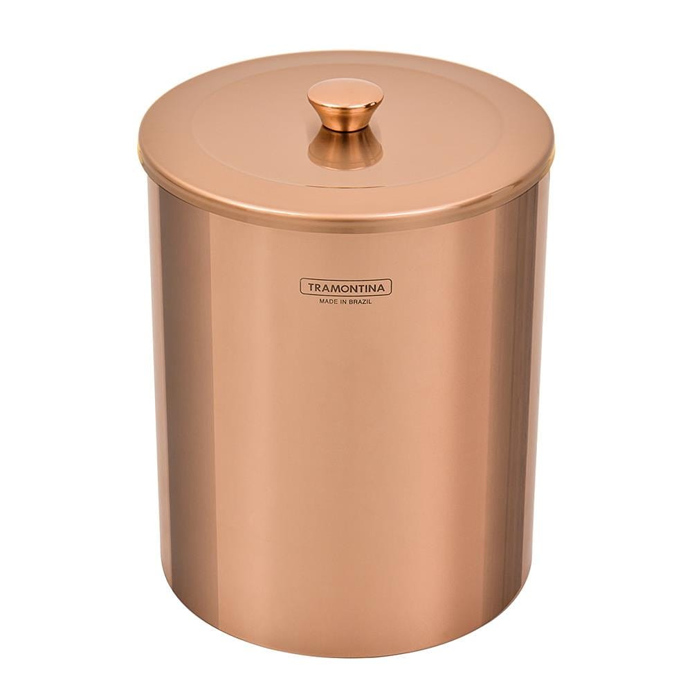 Lixeira Tramontina Útil em Aço Inox Polido com Revestimento Rosé Gold – 5 L