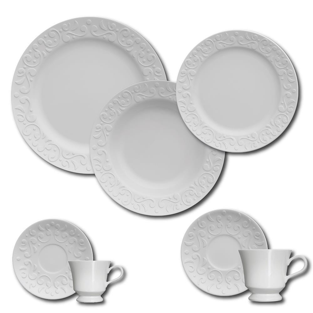 Aparelho de Jantar, Chá e Sobremesa 42 Peças Germer Tassel em Porcelana – Branco