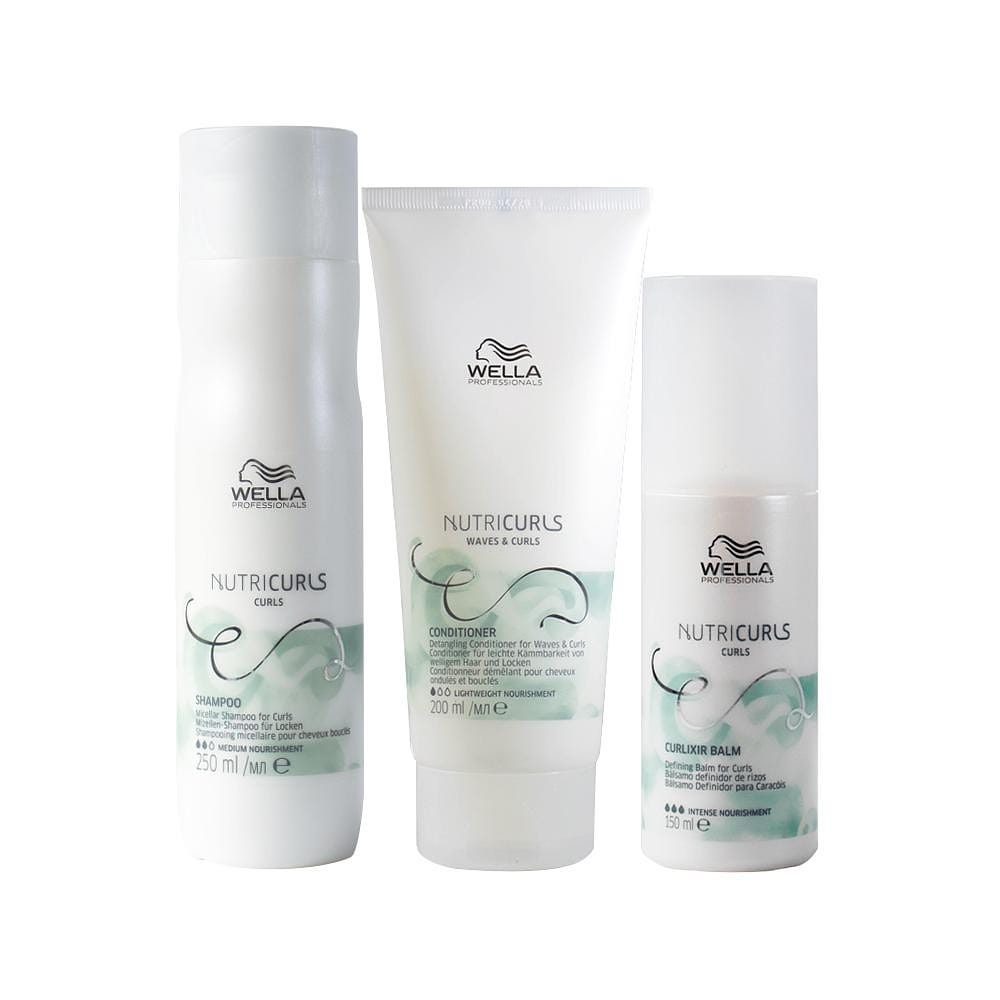Kit Wella Professionals Nutricurls - Shampoo e Condicionador e Leave-in
