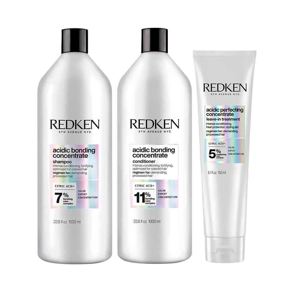 Kit Redken Acidic Bonding Concentrate Profissional - Shampoo e Condicionador e Leave-in