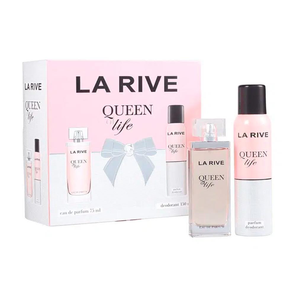 Kit La Rive Queenn Of Life EDT Perfume Feminino 75ml e Desodorante 150ml