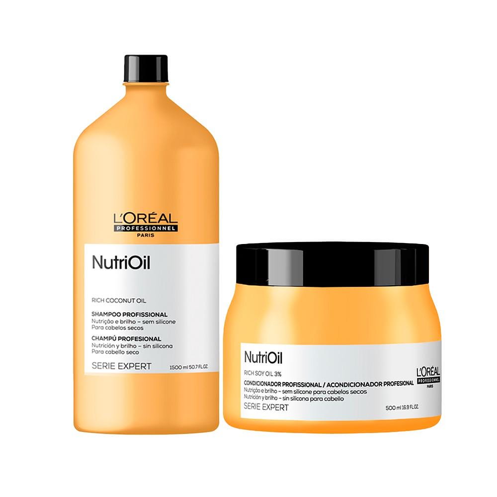 Kit L'Oréal Professionnel Serie Expert NutriOil - Shampoo e Máscara Nutritiva 500 ml