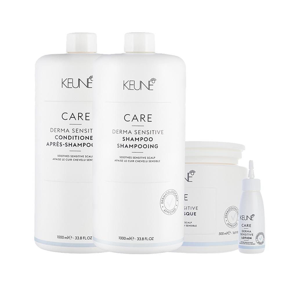 Kit Capilar Keune Derma Sensitive - Shampoo e Condicionador e Mascara de Hidratação 500 ml e Lotion