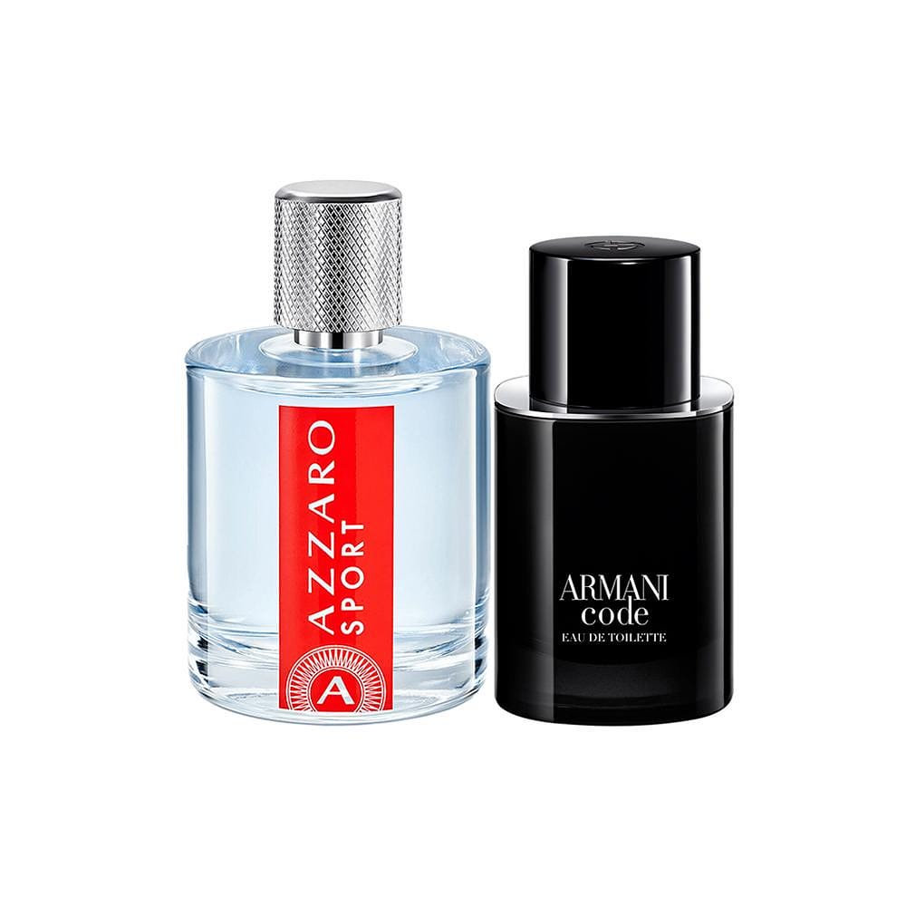 Kit Perfumes Masculino - Azzaro Sport EDT Perfume 100ml e Giorgio Armani New Code EDT Perfume Recarregável 50ml