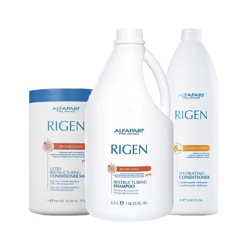 Kit Alfaparf Milano Professional Rigen Restructuring Profissional-Shampoo e Condicionador e Máscara