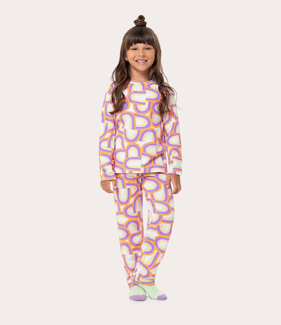 Pijama Infantil Unissex Estampado Em Malha Algodão Malwee Kids