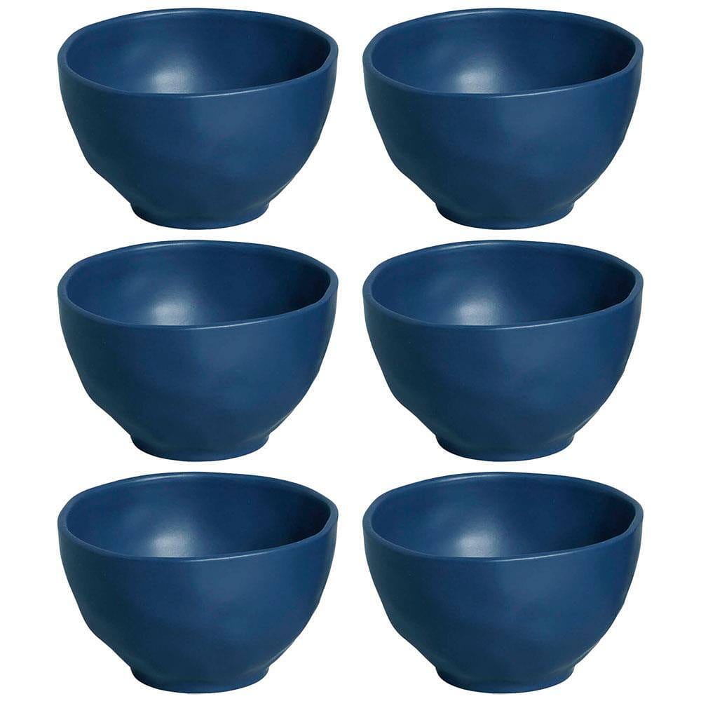 Conjunto de Bowls Porto Brasil Orgânico Boreal em Stoneware Azul 558 ml - 6 Peças