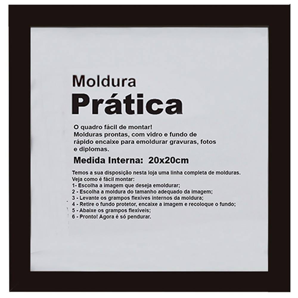 Moldura Kapos Prática Caixa para 1 Foto 22x22cm - Preta