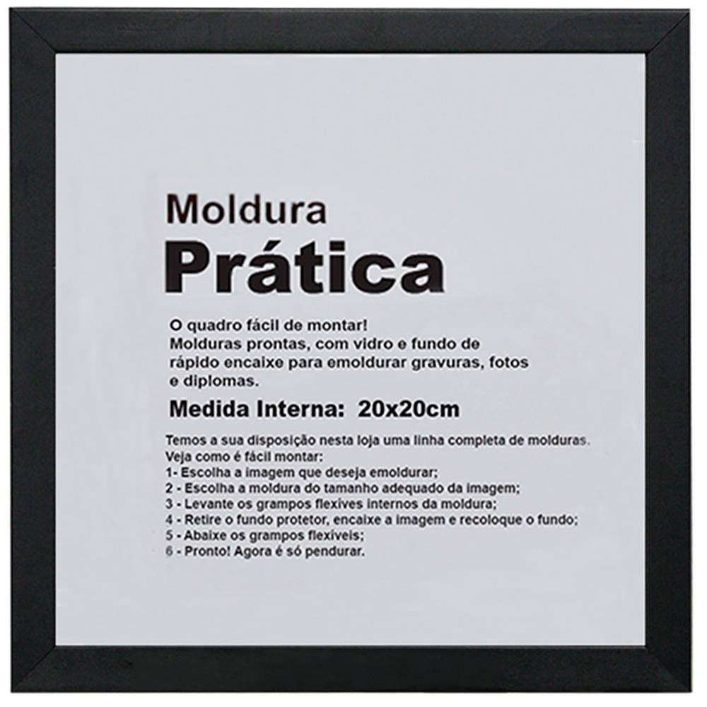 Moldura Kapos Prática Remember para 1 Foto 22x22cm - Preta
