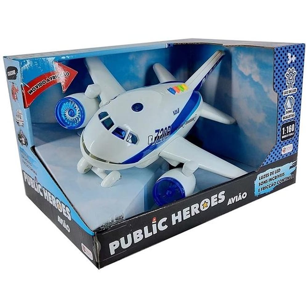 Avião de Brinquedo com Luz e Som - Shiny Toys