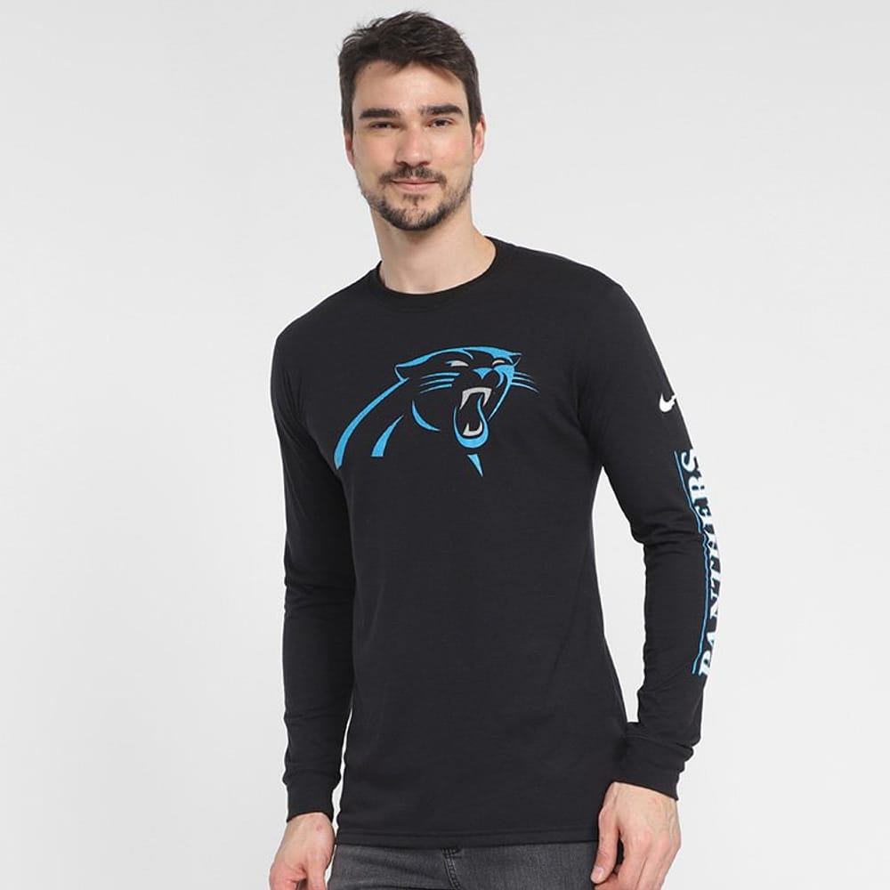Camiseta NFL Caroline Panthers Nike Manga Longa Masculina