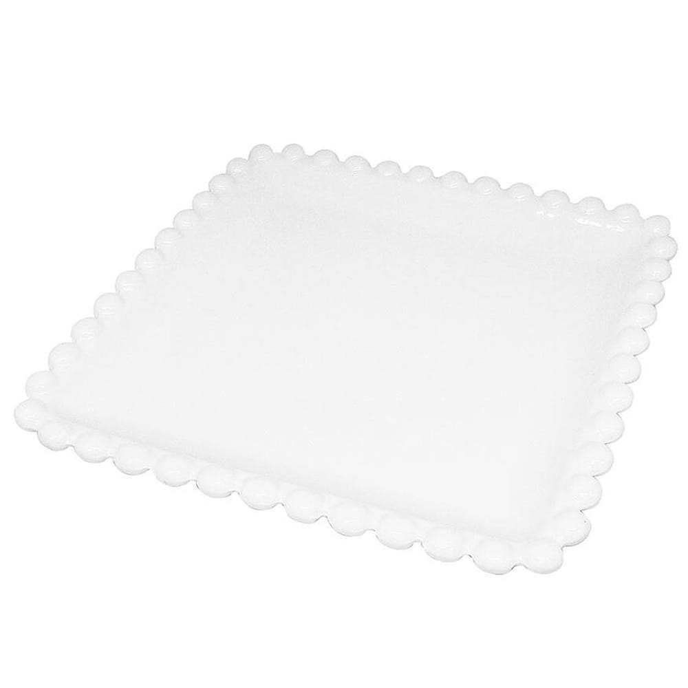 Petisqueira Quadrada Wolff Gourmet em Porcelana Branca - 26 cm