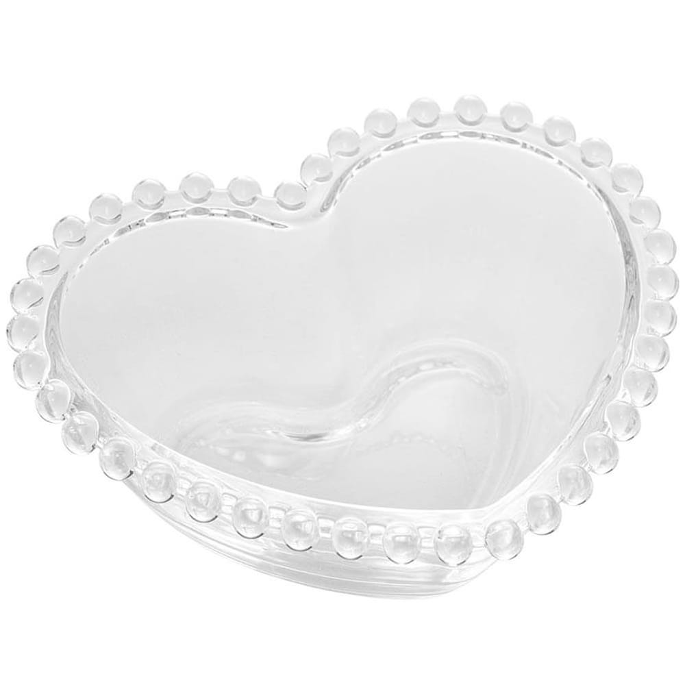 Saladeira Wolff Coração Pearl em Cristal 18x21 cm - Transparente