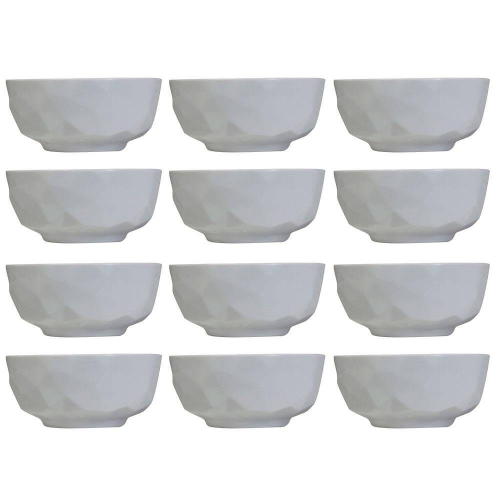 Conjunto com 12 Tigelas M Germer Edros em Porcelana Branca - 600 ml