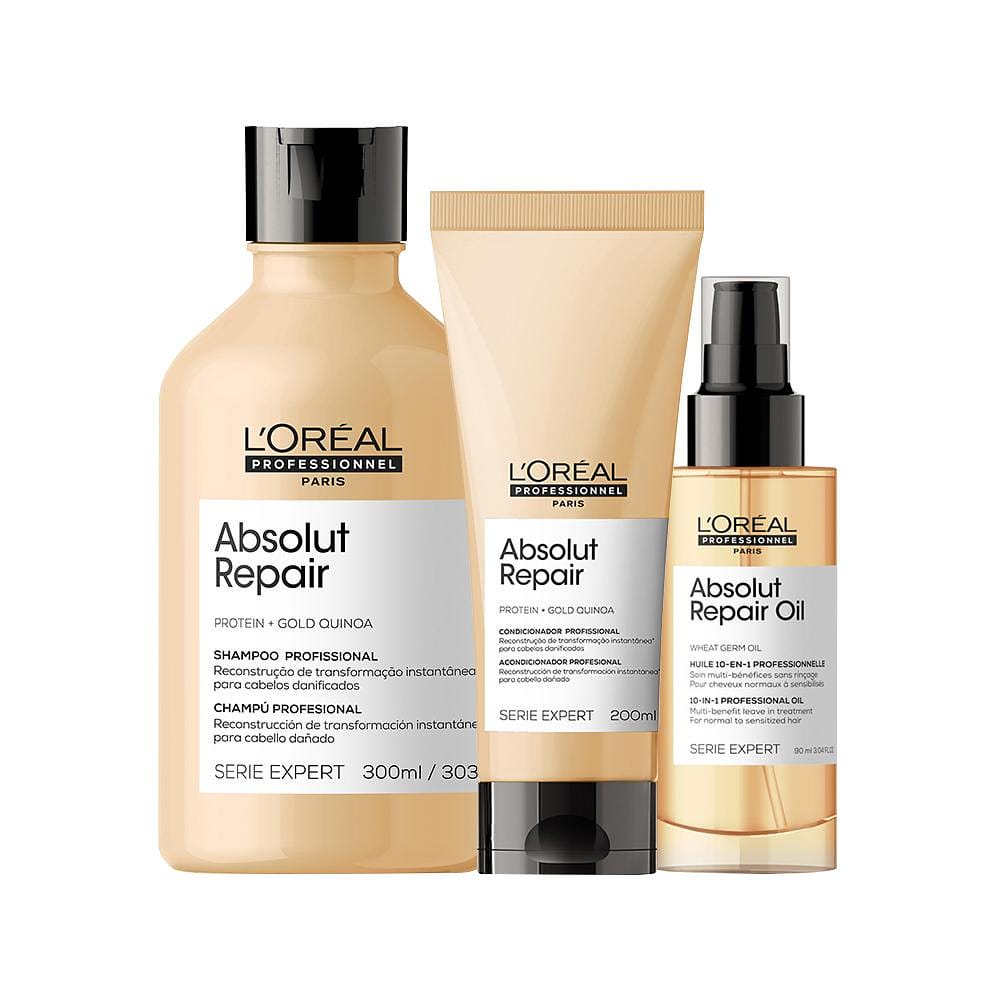 Kit L'Oréal Professionnel Serie Expert Absolut Repair Gold Quinoa - Shampoo e Coondicionador e Óleo