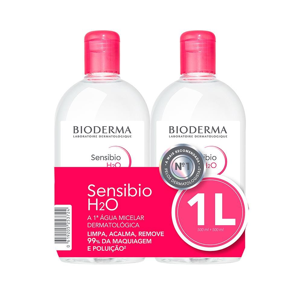 Bioderma Sensibio H2O Kit 2 Águas Micelar Facial de Limpeza 500ml