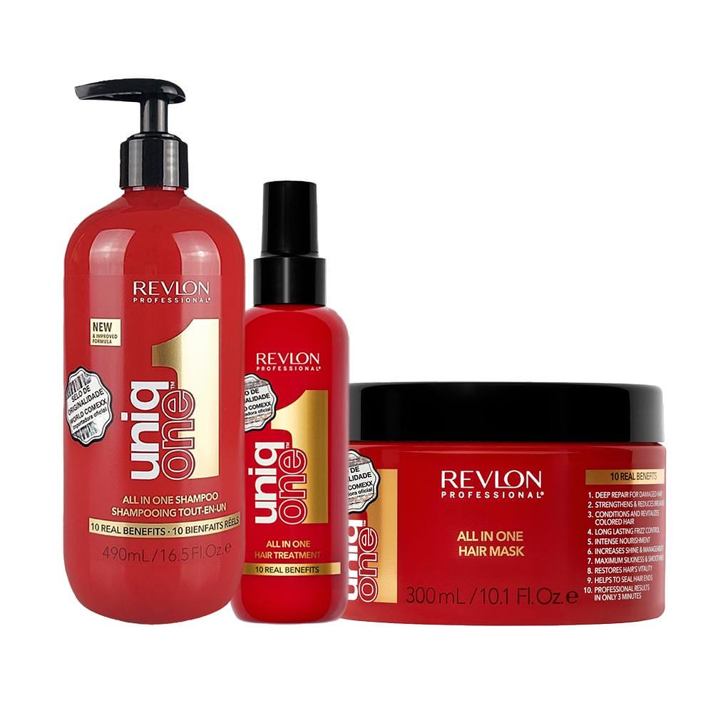 Kit Capilar Revlon Professional Uniq One All in One - Sh e Másc e Leave-in All in One Hair Tratament 150 ml