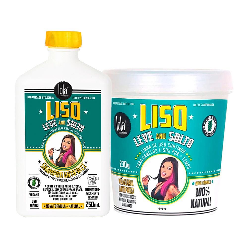 Kit Lola Cosmetics Antifrizz Liso, Leve and Solto - Shampoo e Máscara 230g