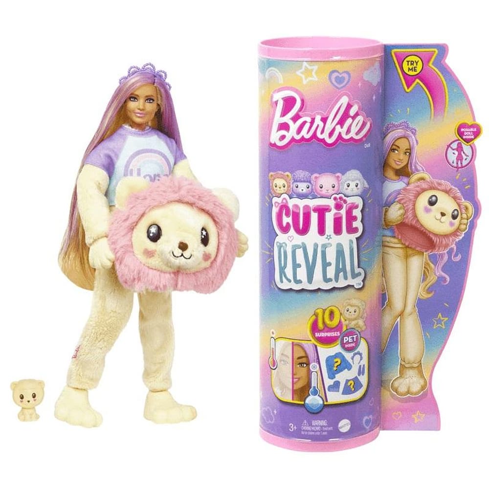 Barbie Cutie Reveal Camisetas Fofas Leão HKR02 - Mattel